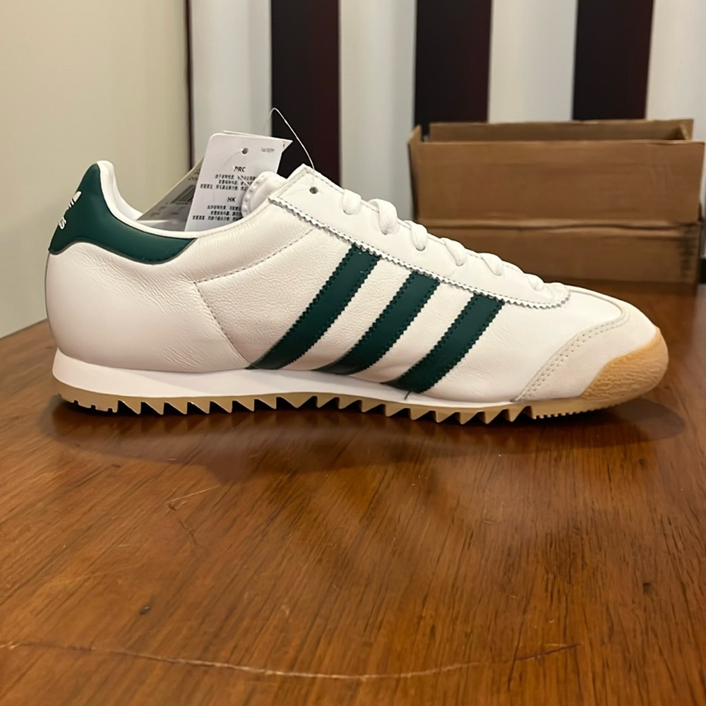 Adidas ROM CG5990 Shoes Sneakers new white green leather Mens Size 11 - Picture 4 of 15